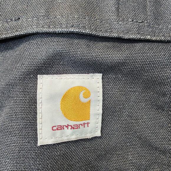 Carhartt Mens Coat Extra Large Black Duck Canvas Quilt Lined Work Chores Grunge - Picture 8 of 12